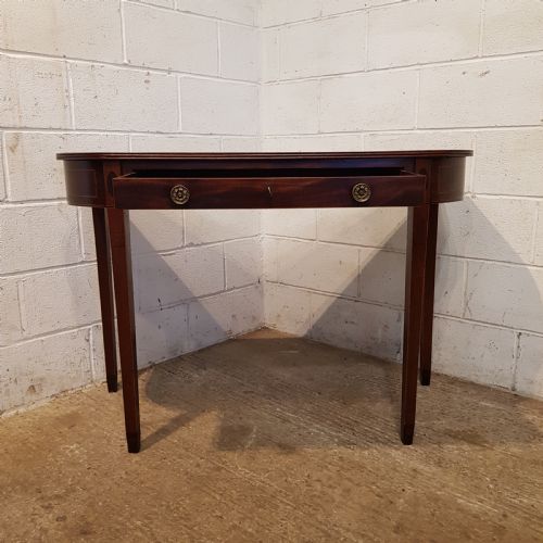 fig 1. ANTIQUE REGENCY INLAID MAHOGANY D END CONSOLE TABLE C1820