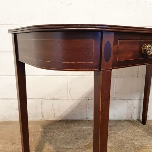 fig 2. ANTIQUE REGENCY INLAID MAHOGANY D END CONSOLE TABLE C1820