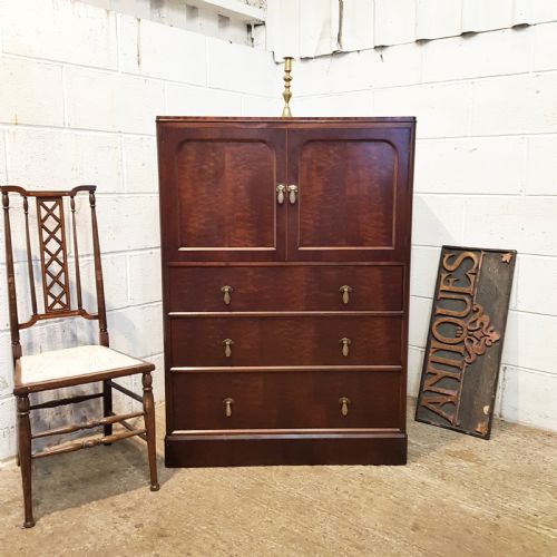 Superb Antique Art Deco Mahogany Tallboy Chest of Drawers C1920