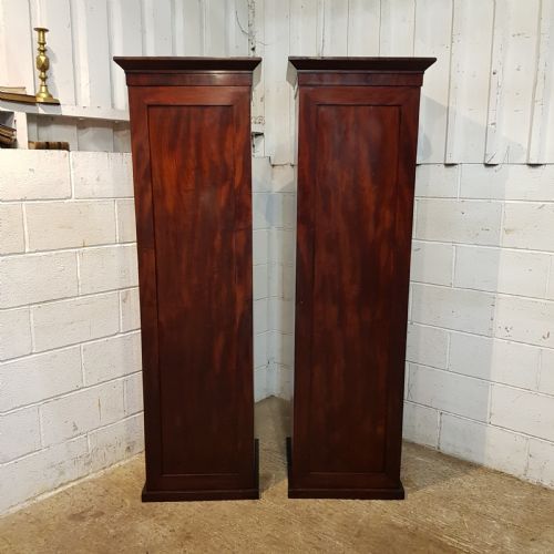 fig 1. ANTIQUE PAIR VICTORIAN MAHOGANY SINGLE SENTRY BOX WARDROBES C1880