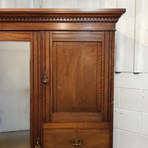 fig 1. ANTIQUE EDWARDIAN WALNUT COMBINATION WARDROBE C1900
