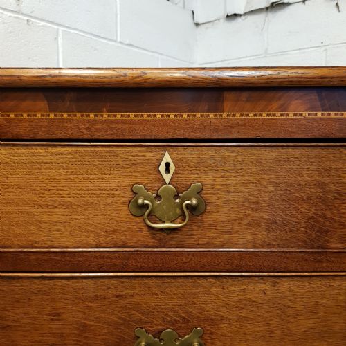 fig 1. ANTIQUE LATE 18TH CENTURY OAK & MAHOGANY CHEST OF DRAWERS C1780