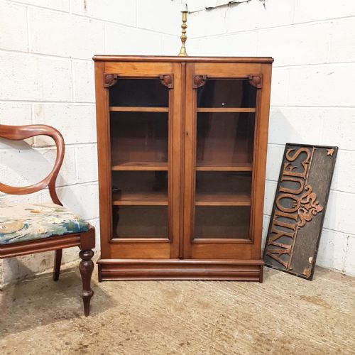 Antique Victorian Mahogany Glazed Bookcase C1880