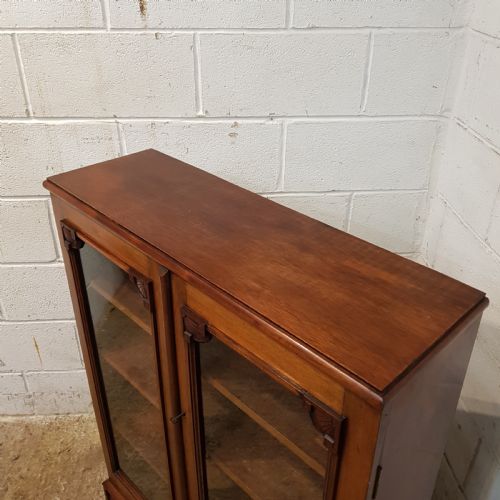 fig 2. ANTIQUE VICTORIAN MAHOGANY GLAZED BOOKCASE C1880