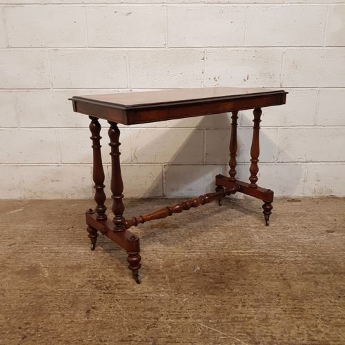 fig 2. ANTIQUE VICTORIAN WALNUT AND SATINWOOD SIDE TABLE C1890