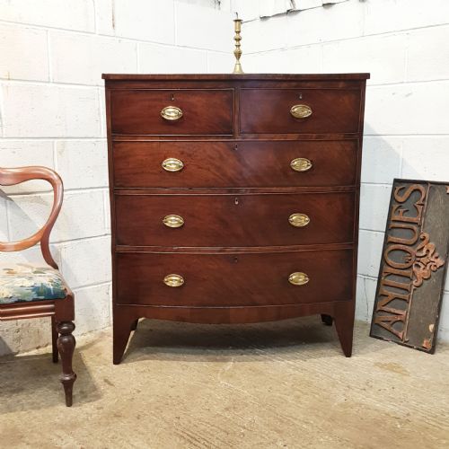 Antique Regency Mahogany Bow Front Chest of Drawers C1820