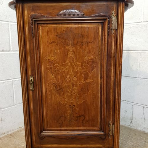 fig 2. ANTIQUE WALNUT & MAHOGANY INLAID MUSIC CABINET C1880