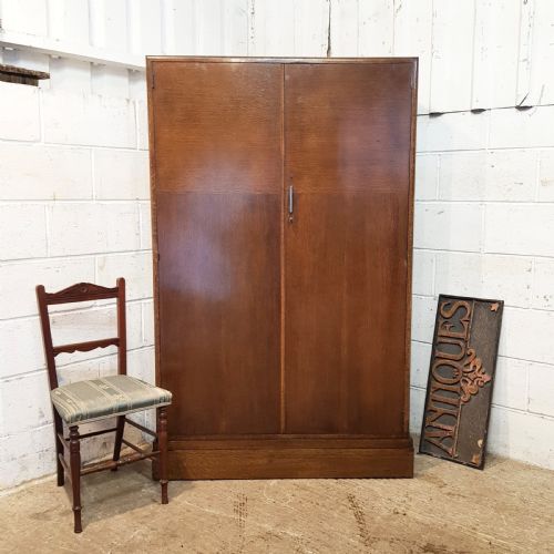 Antique Oak Fitted Compactum Wardrobe C1920