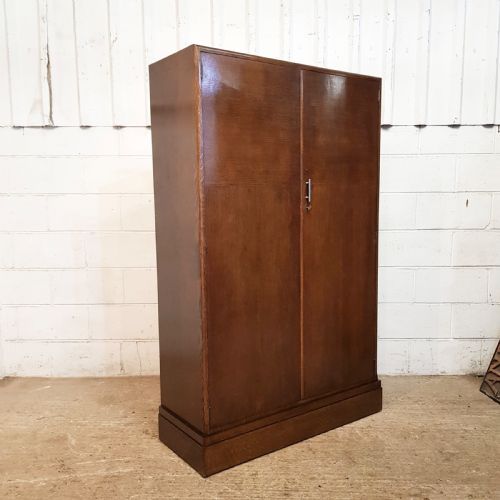 fig 1. ANTIQUE OAK FITTED COMPACTUM WARDROBE C1920