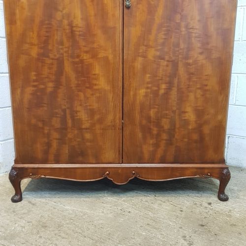 fig 2. ANTIQUE MAHOGANY SERPENTINE SHAPED DOUBLE WARDROBE C1920