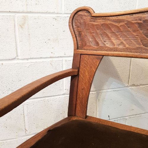 fig 2. ANTIQUE ARTS & CRAFTS OAK HALL WINDOW SEAT C1890