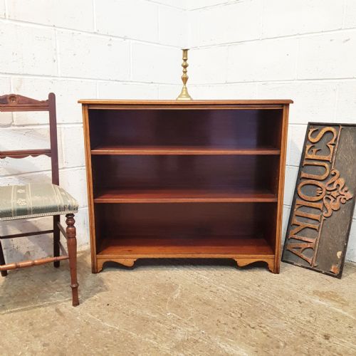 Antique Small Victorian Satinwood Open Bookcase C1880