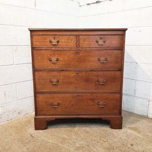 fig 2. ANTIQUE 18TH CENTURY PERIOD COUNTRY OAK CHEST OF DRAWERS C1780