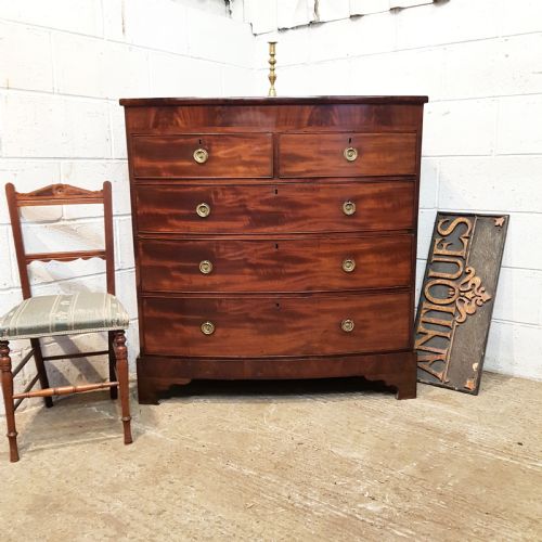 Antique Regency Mahogany Bow Front Chest of Drawers C1820