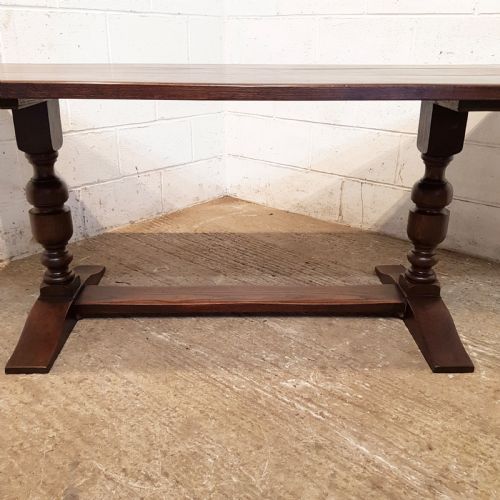 fig 1. ANTIQUE OAK REFECTORY DINING TABLE C1920