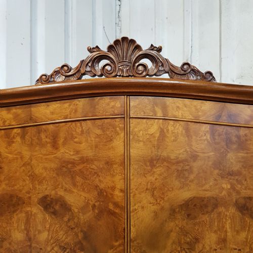 fig 1. ANTIQUE BURR WALNUT FITTED WARDROBE TALLBOY C1920