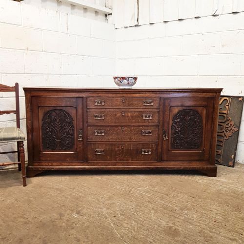 Antique William 1v Carved Oak Dresser Base C1830