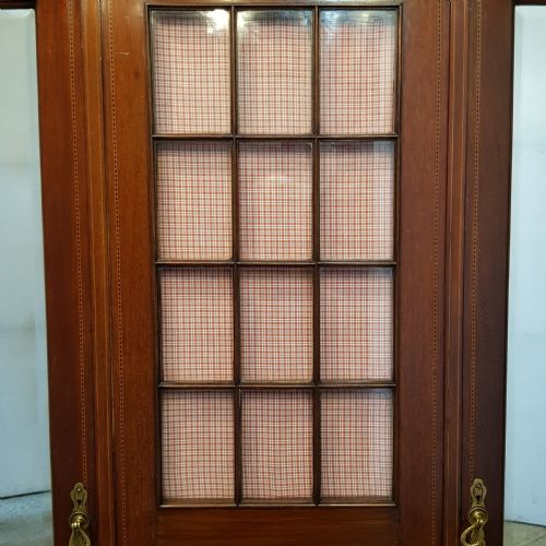 fig 2. ANTIQUE EDWARDIAN MAHOGANY INLAID TRIPLE WARDROBE C1900