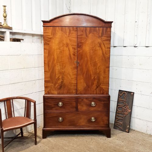 Antique Regency Mahogany Press Wardrobe C1820
