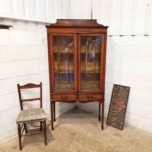 Antique Edwardian Mahogany Display Cabinet C1900