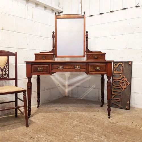 Antique Late Victorian Burr Walnut  Dressing Table C1890