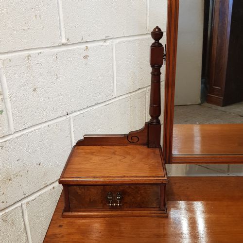 fig 1. ANTIQUE LATE VICTORIAN BURR WALNUT  DRESSING TABLE C1890