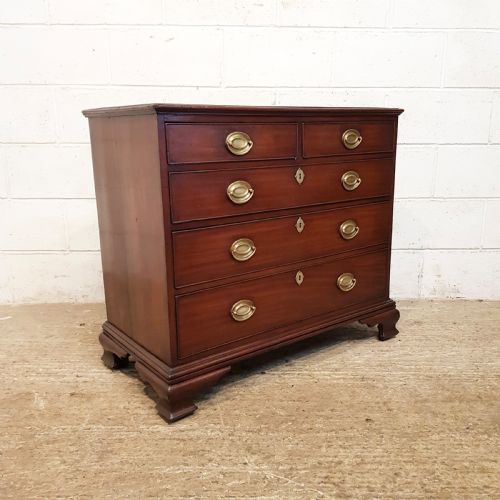 fig 1. ANTIQUE 18TH CENTURY PERIOD MAHOGANY DWARF CHEST OF DRAWERS C1780