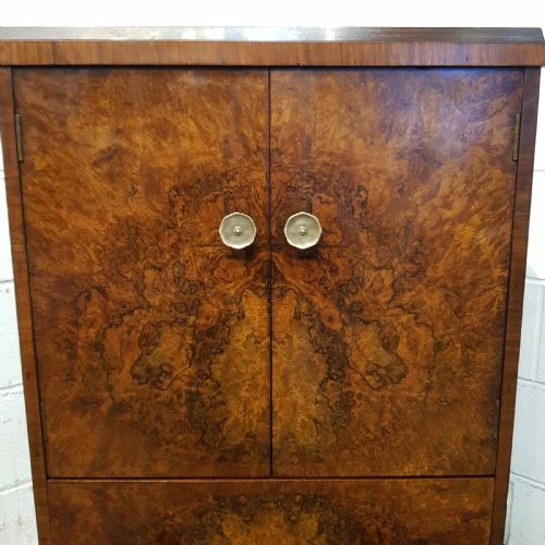fig 2. ANTIQUE BURR WALNUT TALLBOY C1920