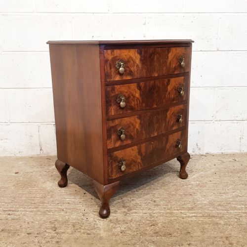 fig 2. ANTIQUE SMALL FLAMED MAHOGANY CHEST OF DRAWERS C1920