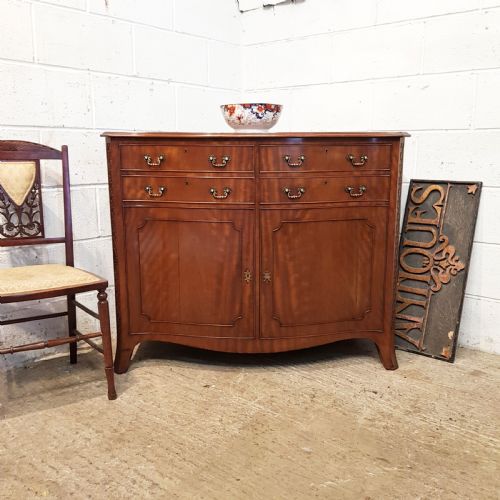 Antique Edwardian Serpentine Shaped Mahogany Cabinet C1900