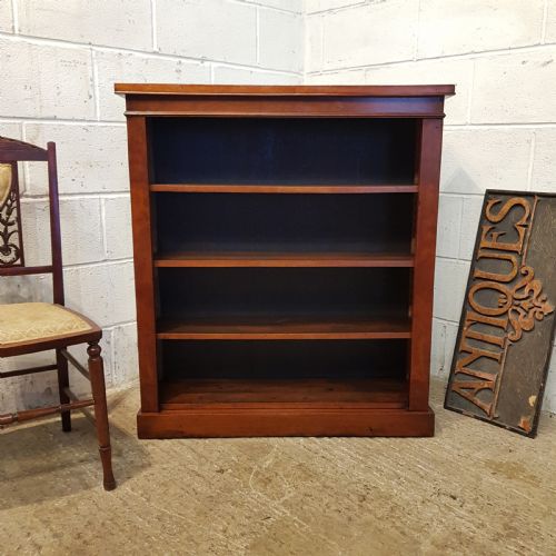 Antique Victorian Mahogany Open Bookcase C1880