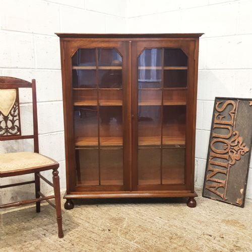 Antique Edwardian  Mahogany Glazed Bookcase C1900