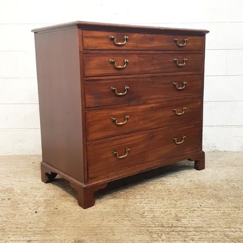 fig 2. ANTIQUE 18TH CENTURY PERIOD MAHOGANY CHEST OF DRAWERS C1780