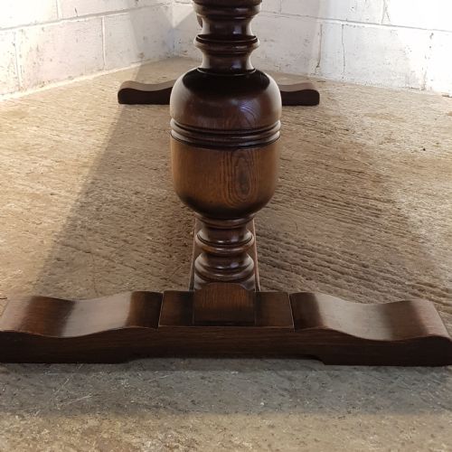 fig 2. ANTIQUE 8FT LONG OAK REFECTORY DINING TABLE C1920