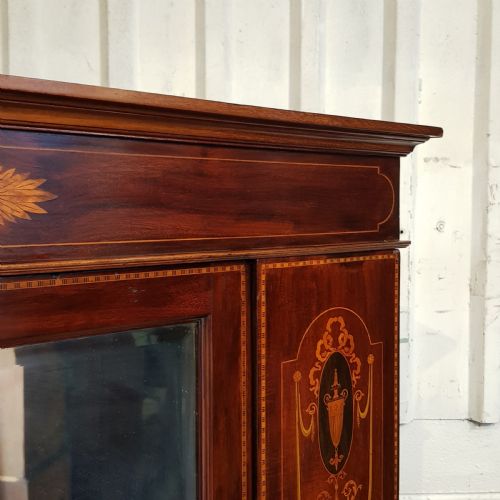 fig 2. ANTIQUE EDWARDIAN INLAID MAHOGANY SINGLE WARDROBE C1900