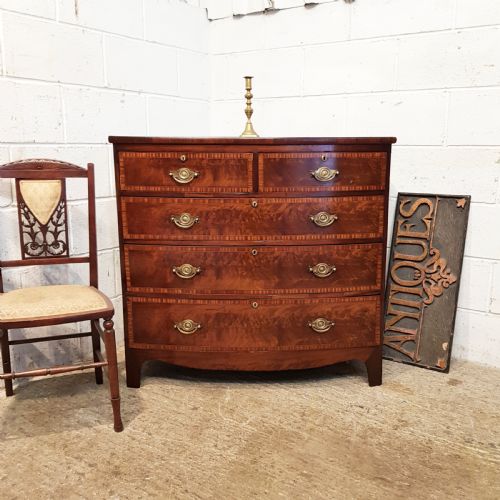 Antique Regency Mahogany Bow Front Chest of Drawers C1820