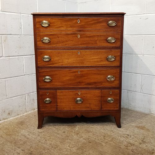 fig 1. ANTIQUE REGENCY MAHOGANY SECRETAIRE CHEST OF DRAWERS C1820