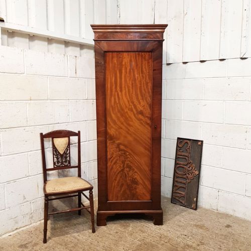 Antique Victorian Mahogany Sentry Box Single Wardrobe C1880