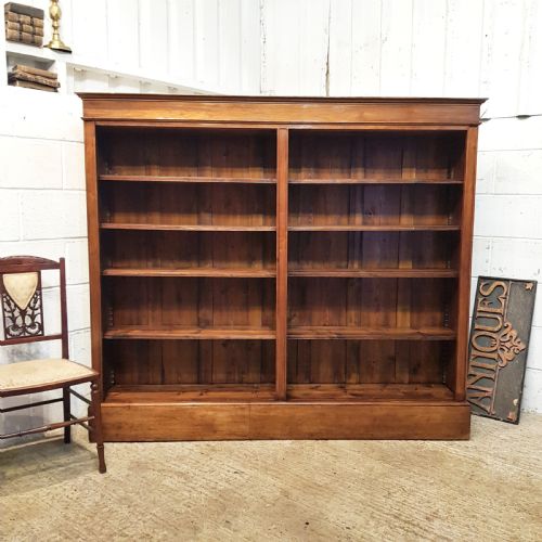 Antique Victorian Large Mahogany Open Bookcase C1880