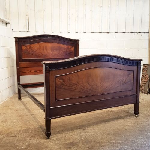 Antique Edwardian Chippendale Mahogany King Size Bed by Heal & Son C1900