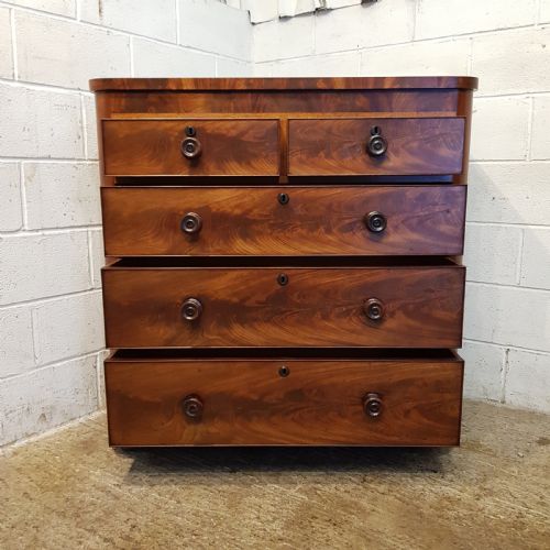 fig 1. ANTIQUE VICTORIAN MAHOGANY CHEST OF DRAWERS C1880