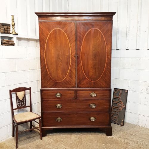 Antique 18th Century Mahogany Period Clothes Press C1780