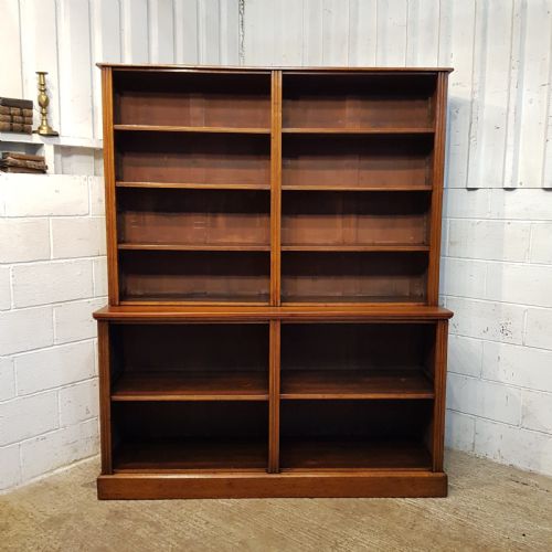 fig 1. ANTIQUE LARGE OAK OPEN BOOKCASE C1900