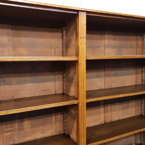fig 2. ANTIQUE LARGE OAK OPEN BOOKCASE C1900