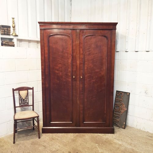 Antique Victorian Mahogany Doubke Wardrobe C1880