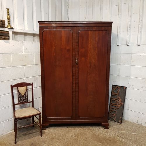 Antique Mahogany Double Wardrobe C1920