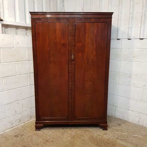fig 2. ANTIQUE MAHOGANY DOUBLE WARDROBE C1920