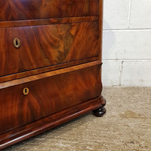 fig 1. ANTIQUE 19TH CENTURY BIEDERMEIER MAHOGANY CHEST OF DRAWERS C1860