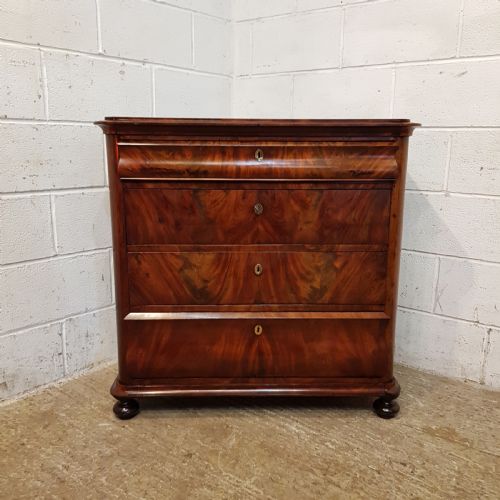 fig 2. ANTIQUE 19TH CENTURY BIEDERMEIER MAHOGANY CHEST OF DRAWERS C1860