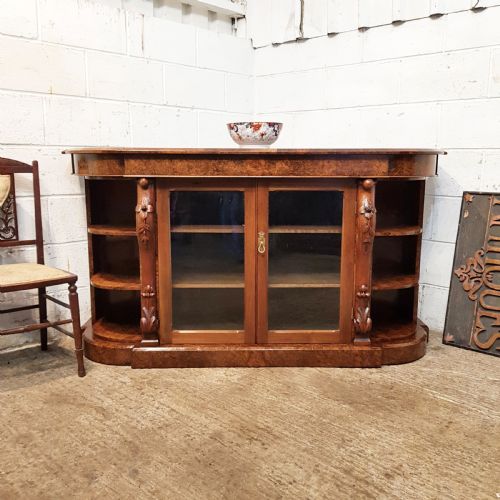 Antique Victorian Burr Walnut Credenza C1880